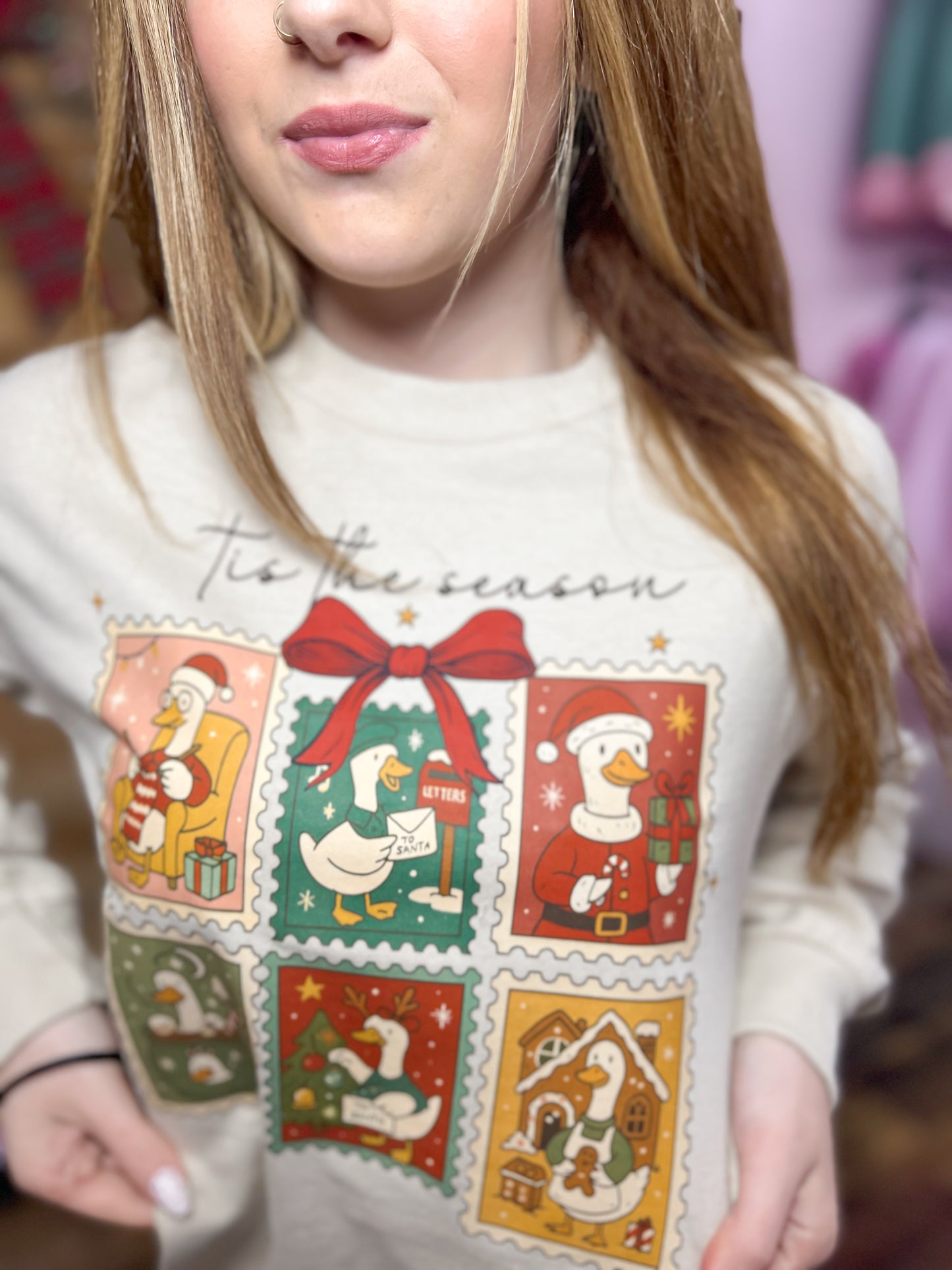 Tis the season goose stamp longsleeve