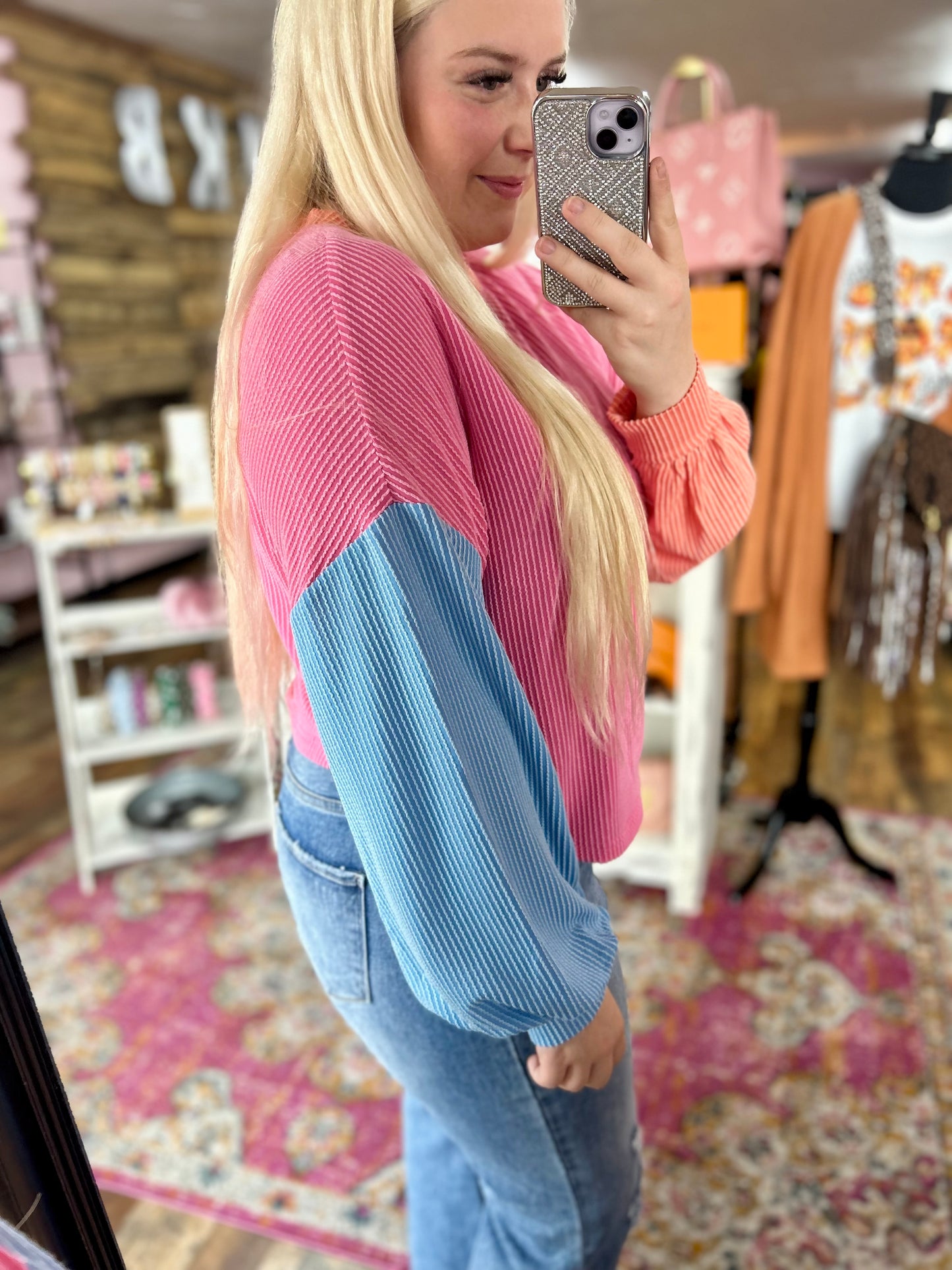 Vibrant Ribbed Colorblock Top