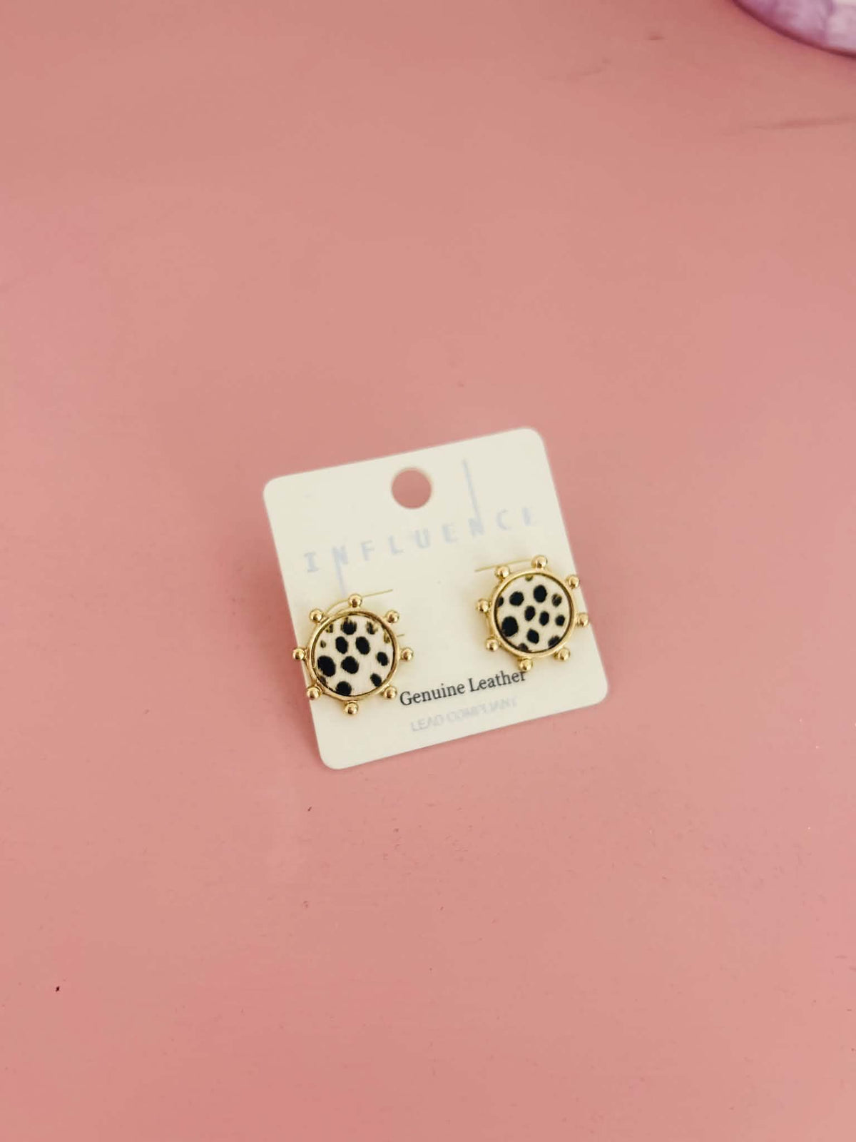 Dalmation Earrings Studs