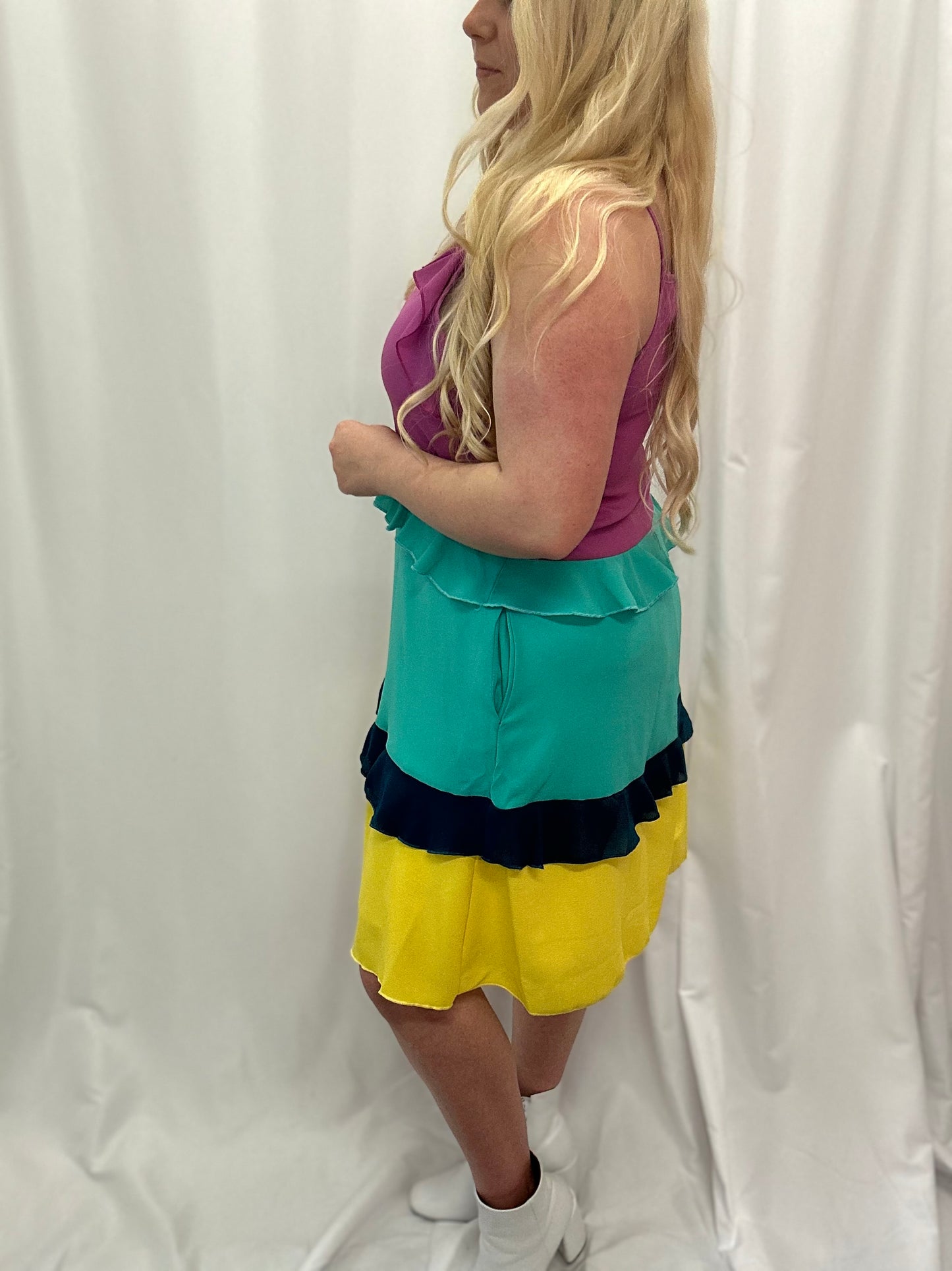 Pastel Ruffle Pocket Dress