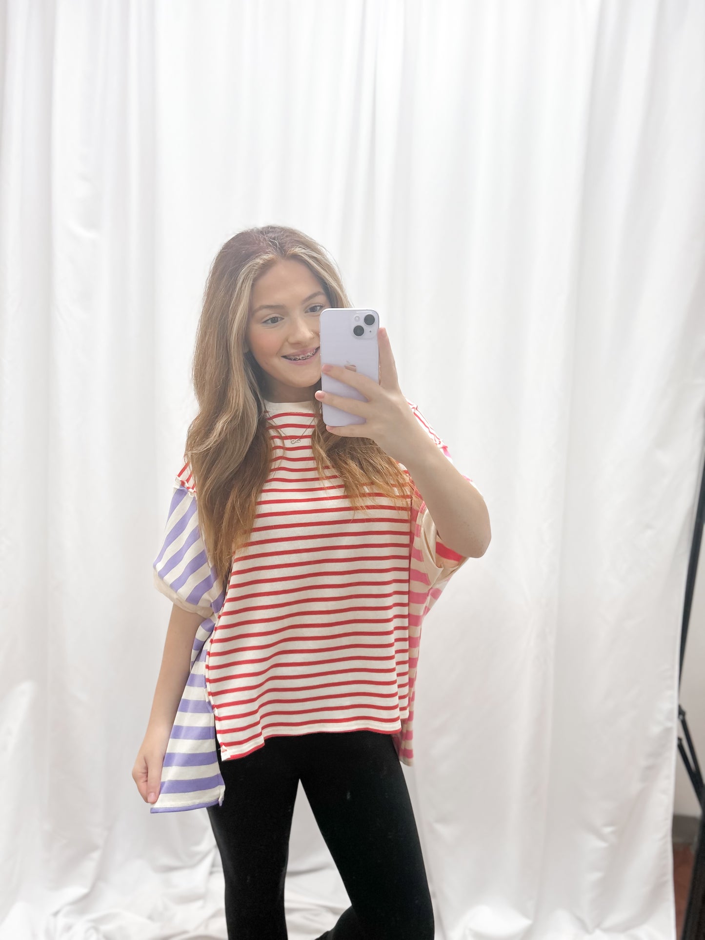 Scarlett Striped Colorblock Top