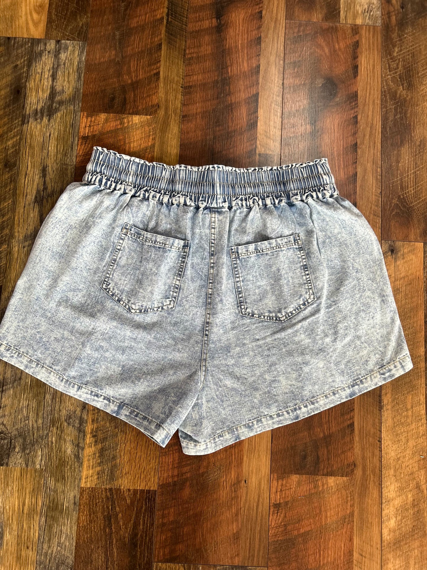 Clarissa Light Wash Drawstring Shorts