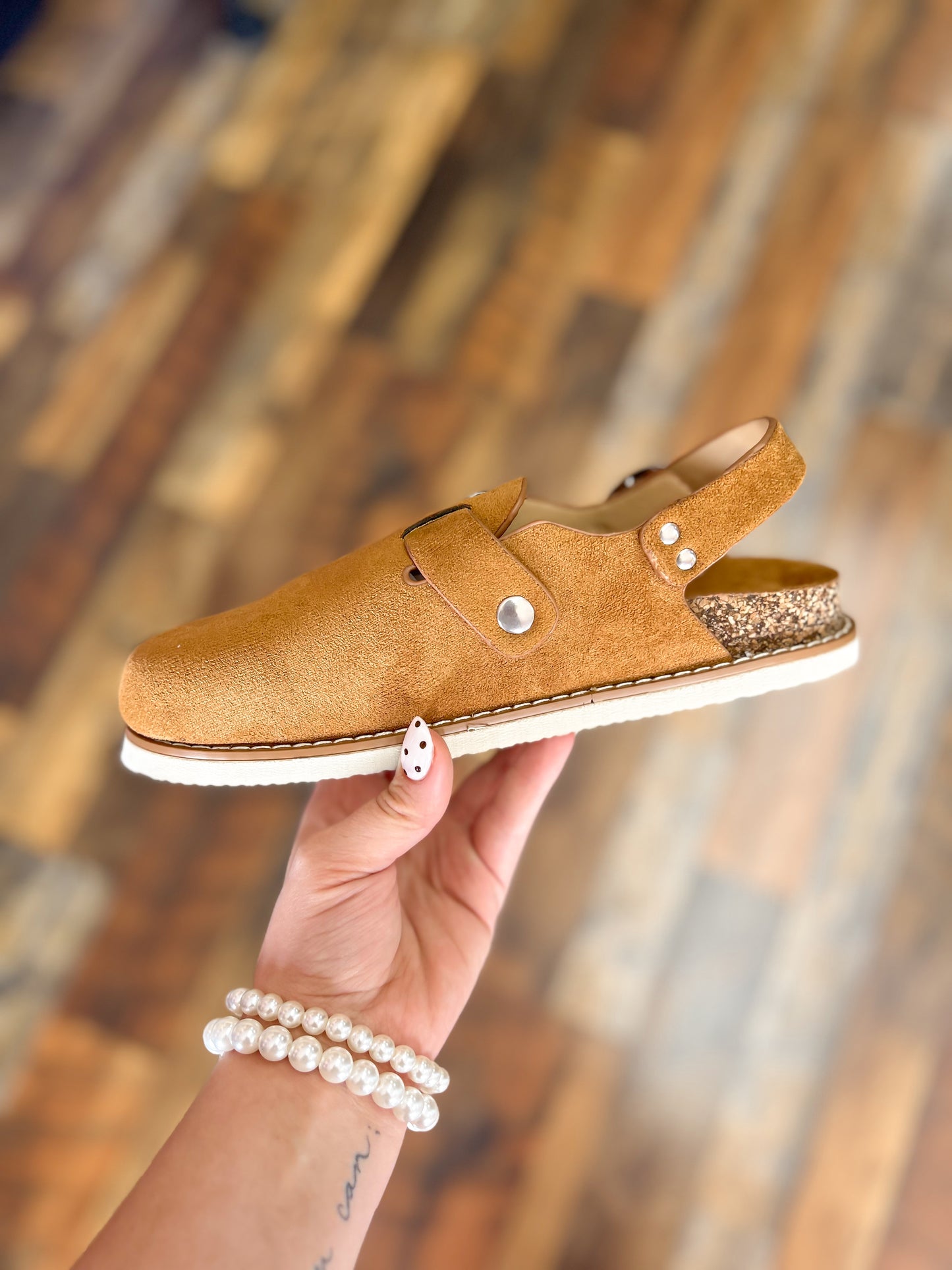 Taupe Buckle Clog