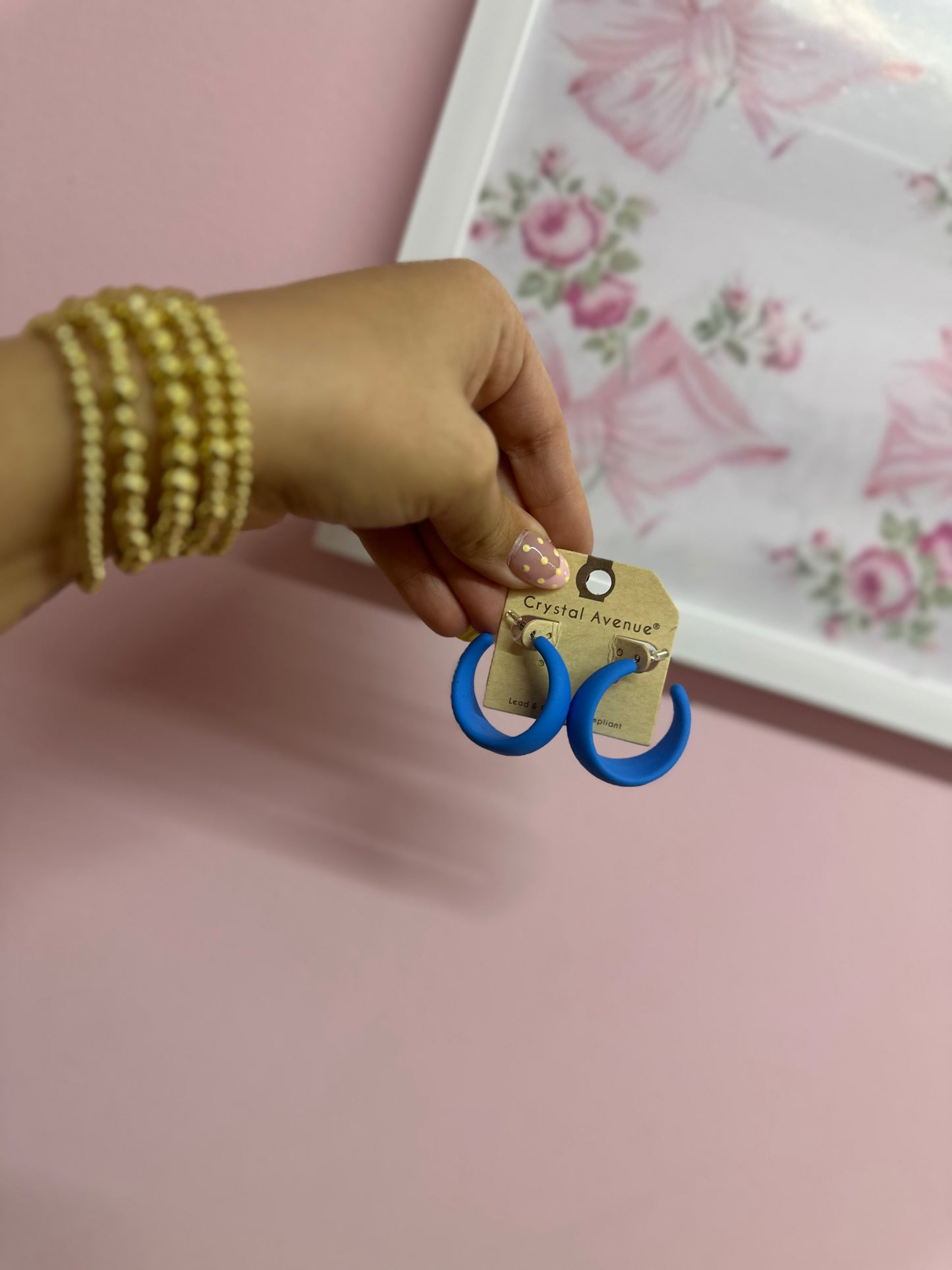 Blue Hoop Earrings