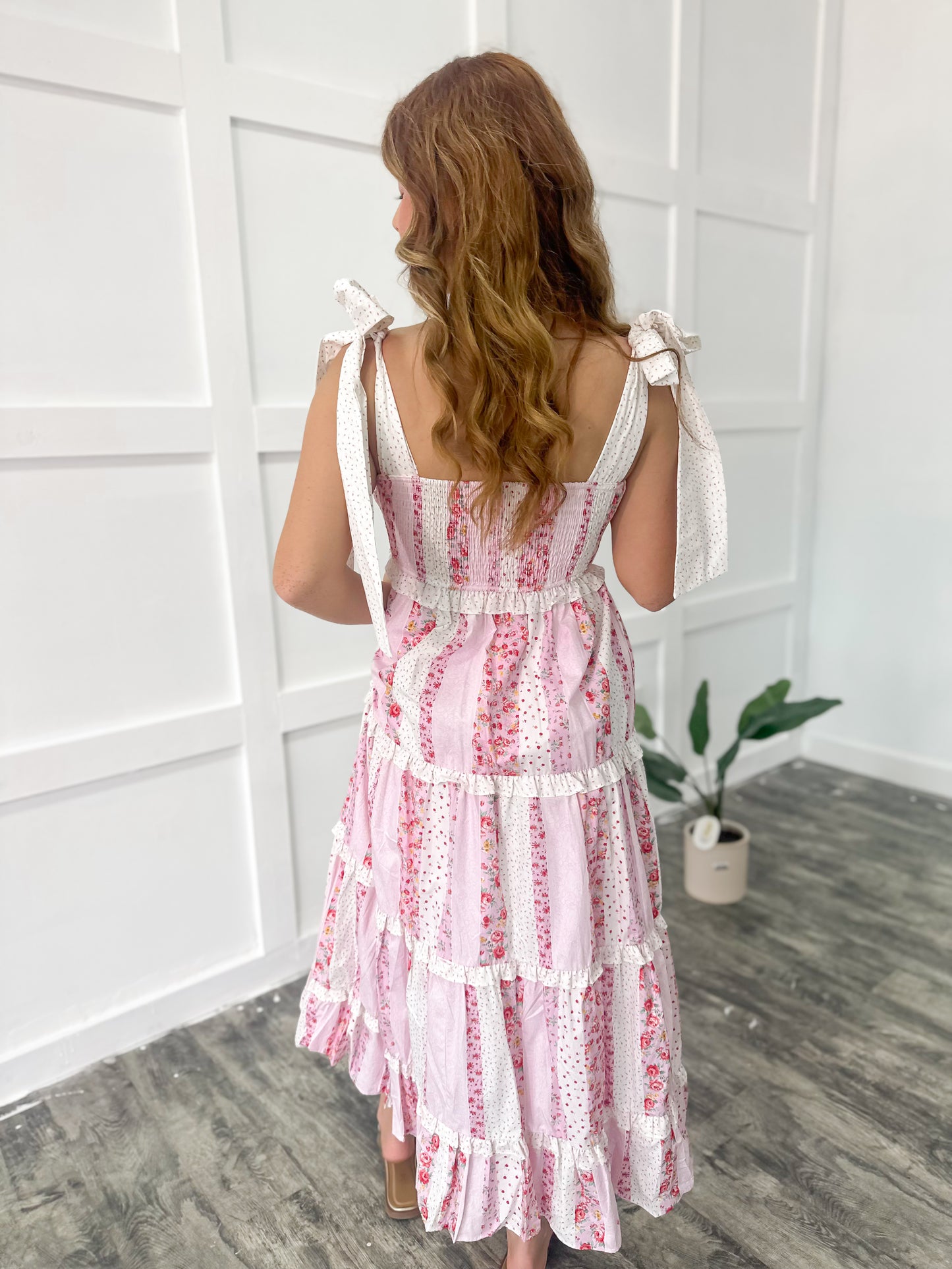 Pink Pressed Petals Maxi Dress