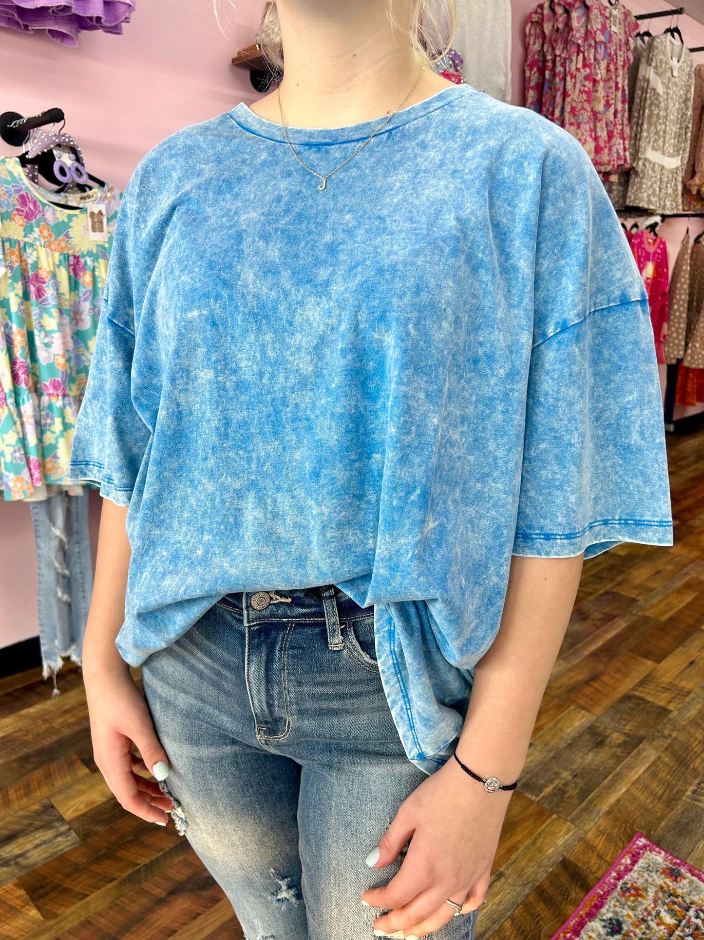 Acid Wash Tee (Ocean Blue)