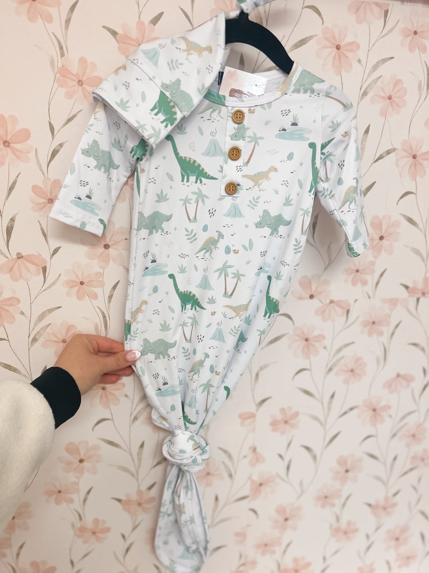 Dino Baby Knotted Gown
