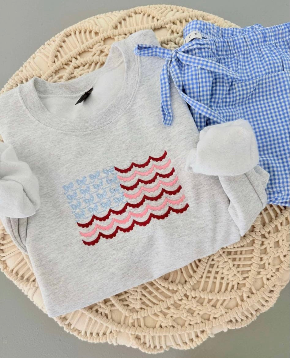Coquette Flag Embroidered Sweatshirt