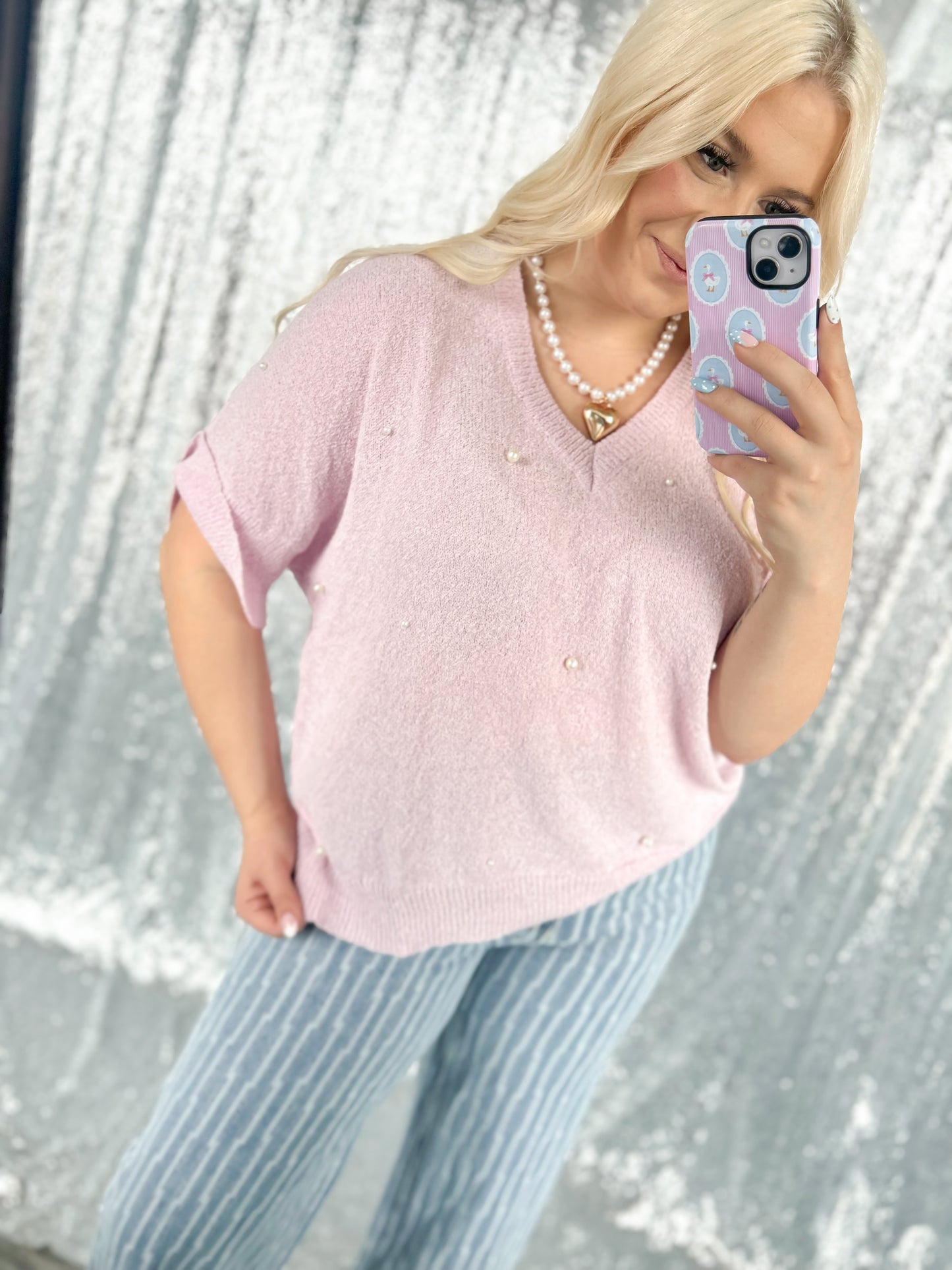 Lavender Pearl Blouse