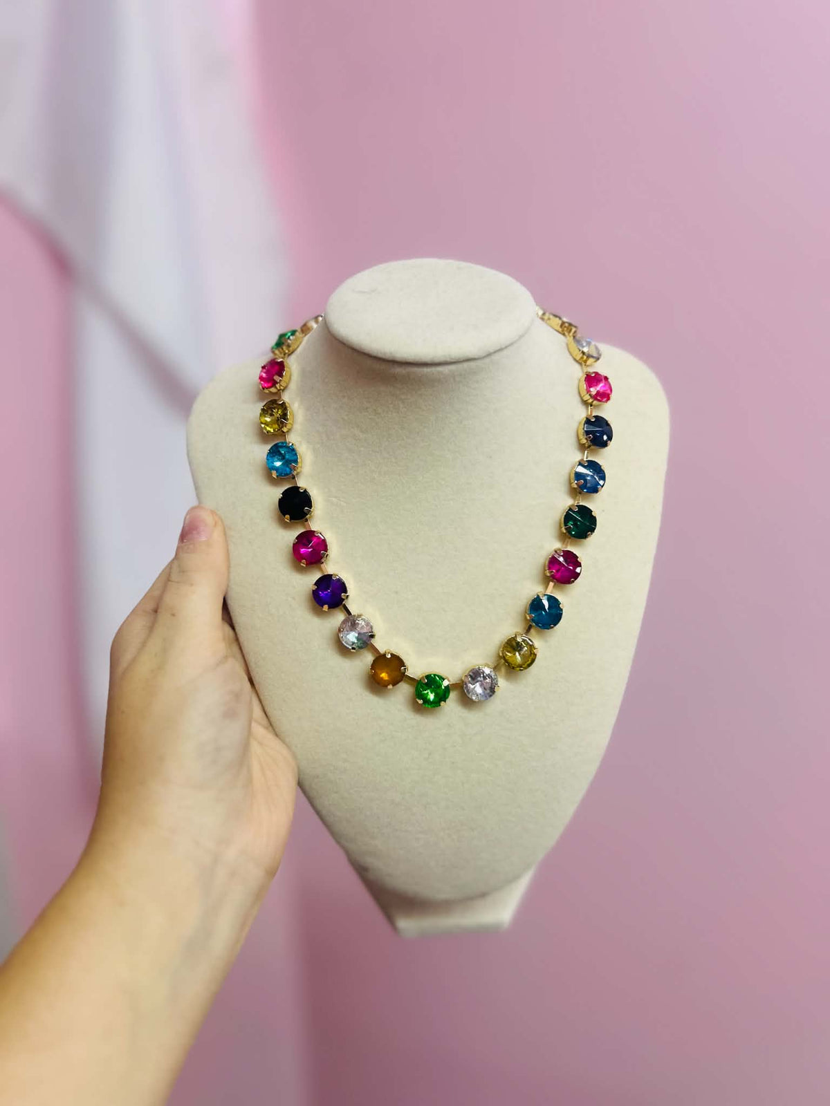 Vibrant Multi Color Stone Necklace