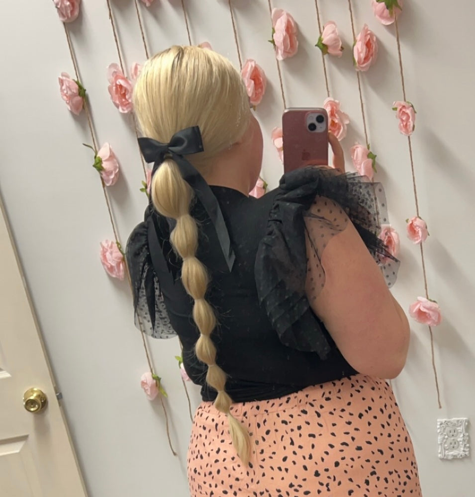 Black Ruffle Sleeve Top