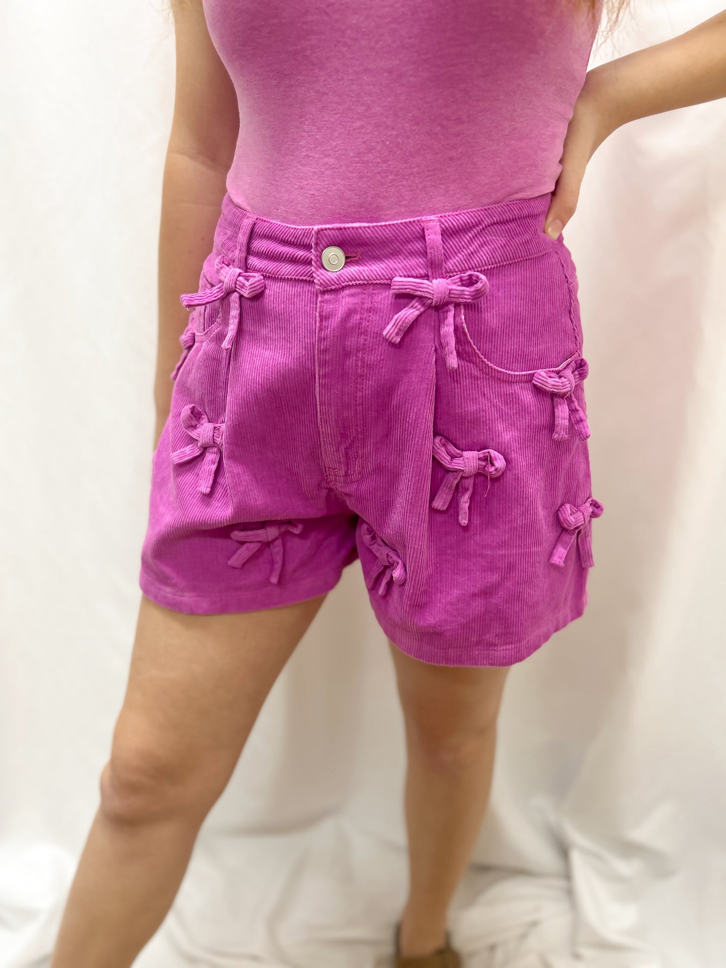 Violet Ribbon Rush Shorts