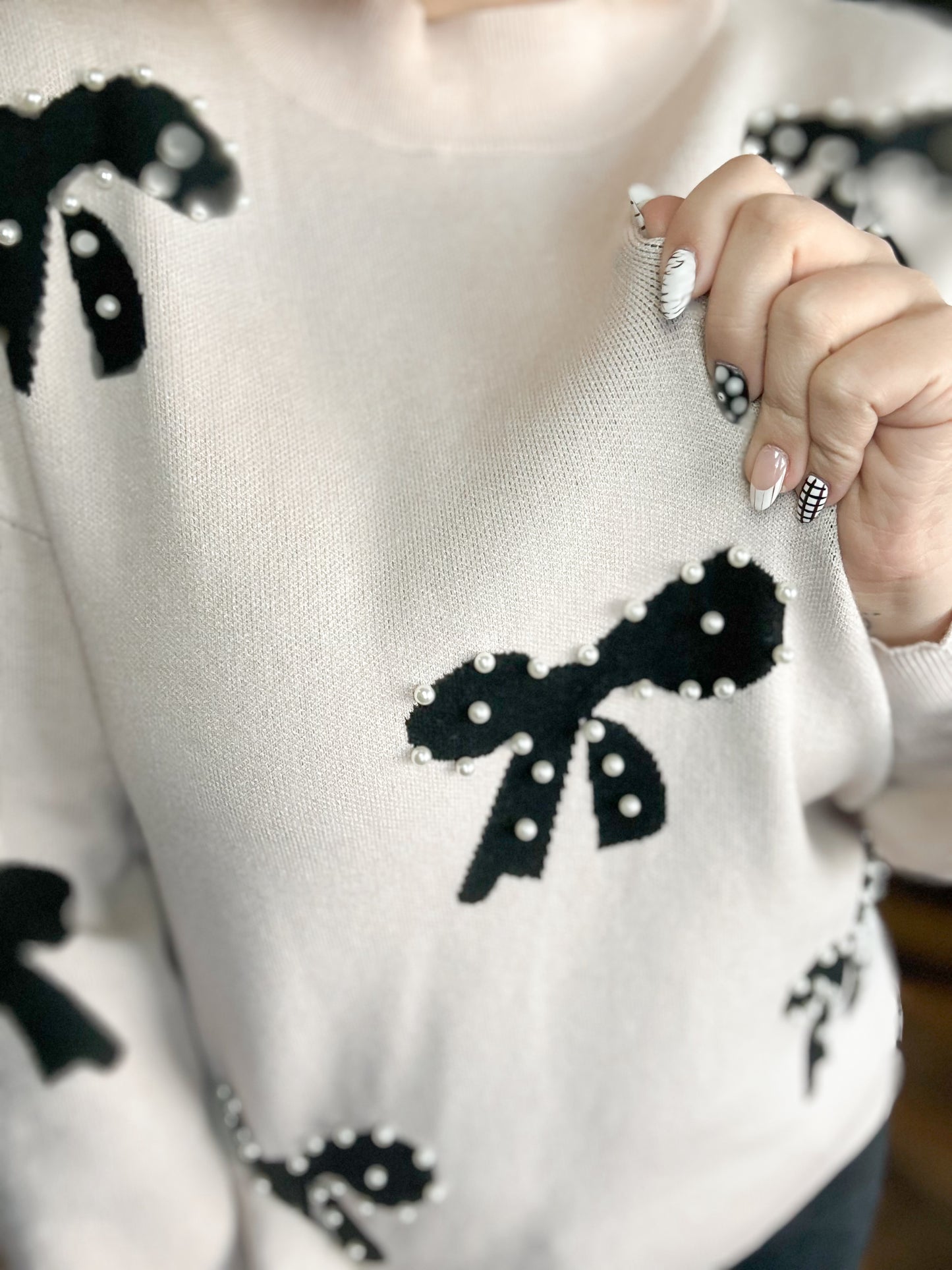 Classy Couture Pearl Sweater{1 Small Left}