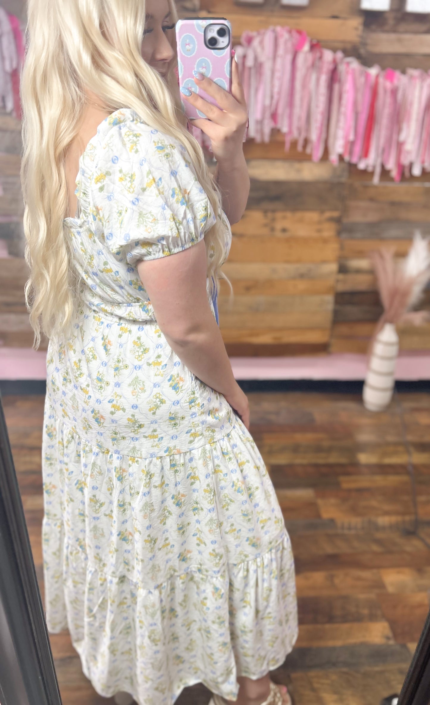 Blue Belle Meadow Bow Maxi