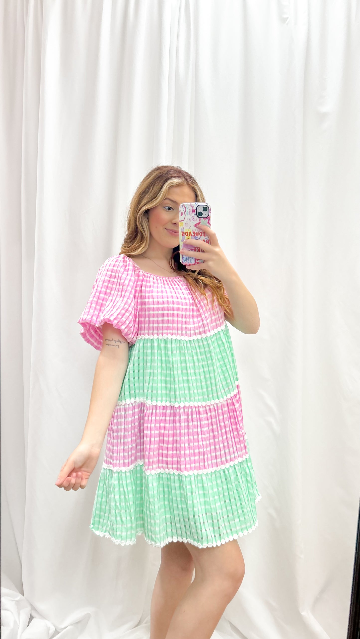 Watermelon Gingham Dress
