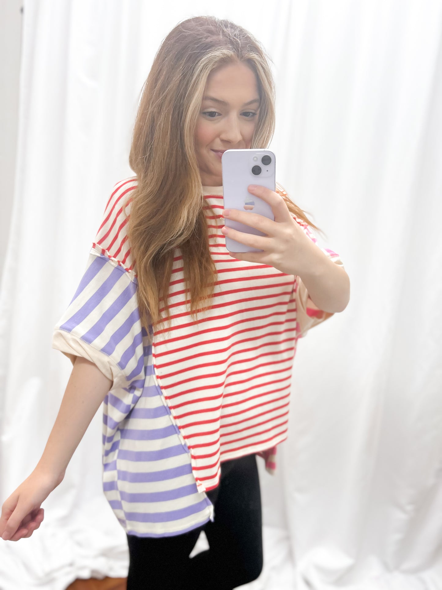 Scarlett Striped Colorblock Top