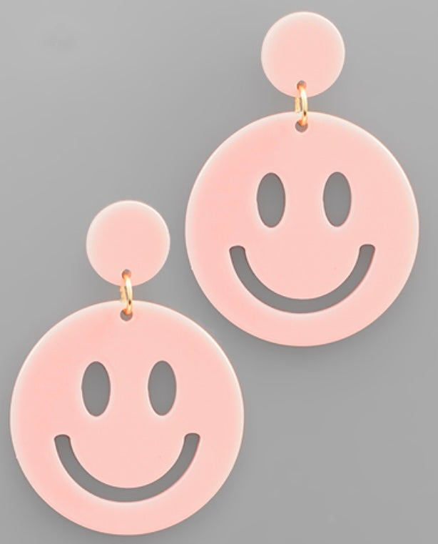 Pink Smiley Earrings