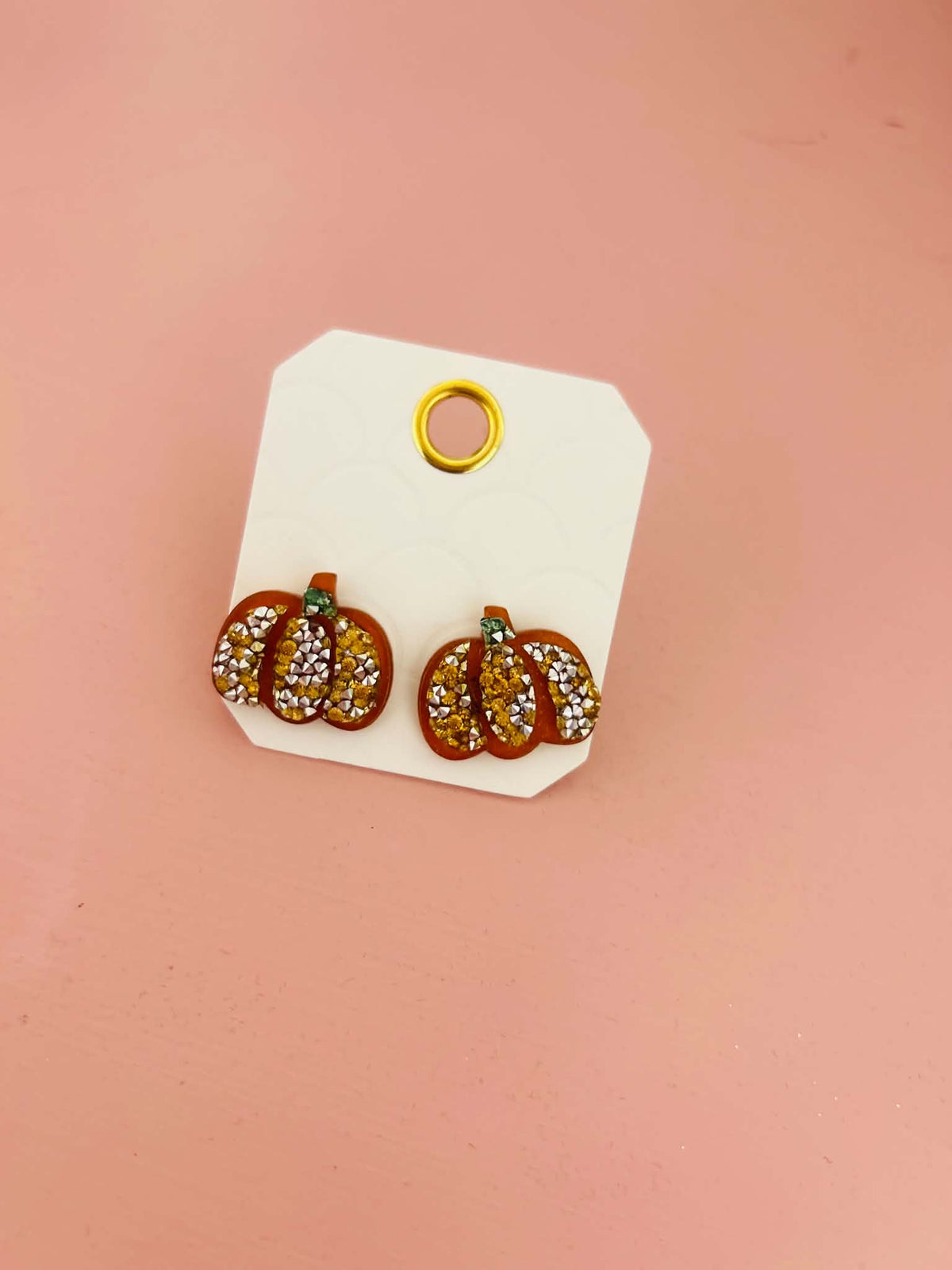 Glitter Pumpkin Earrings