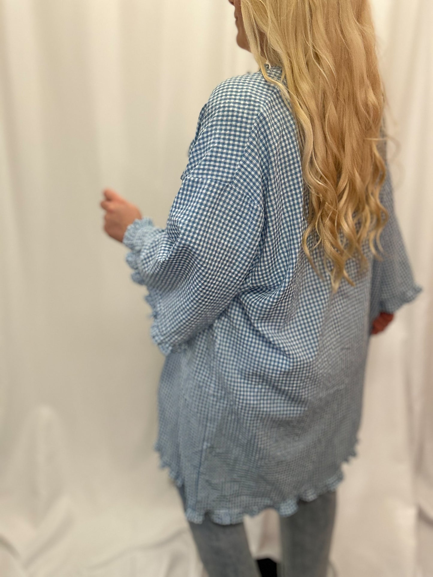 Blue Gingham Kimono