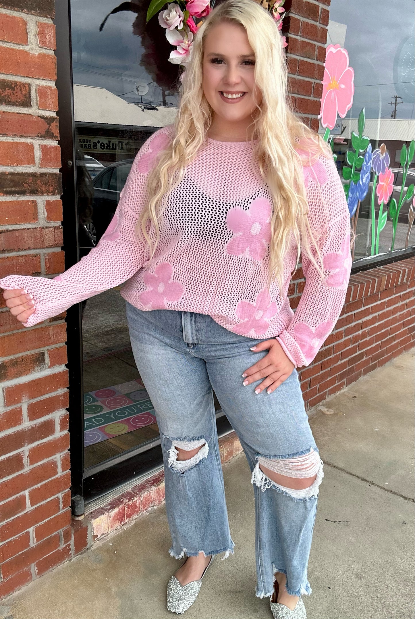 Carlie Crochet Floral Top