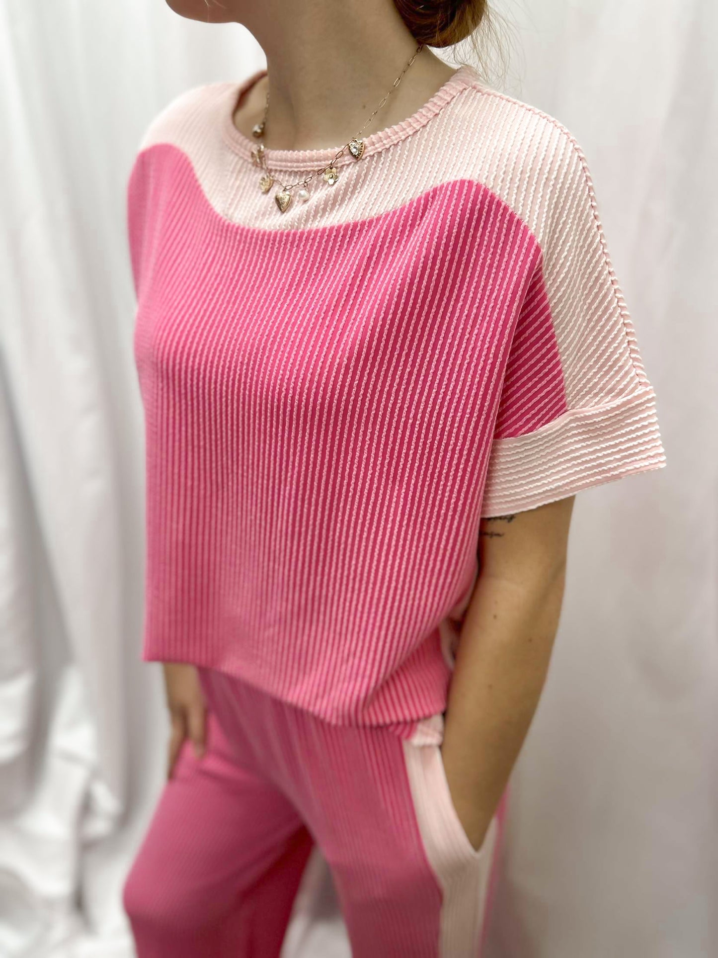 Pink Two-Toned Corded Set