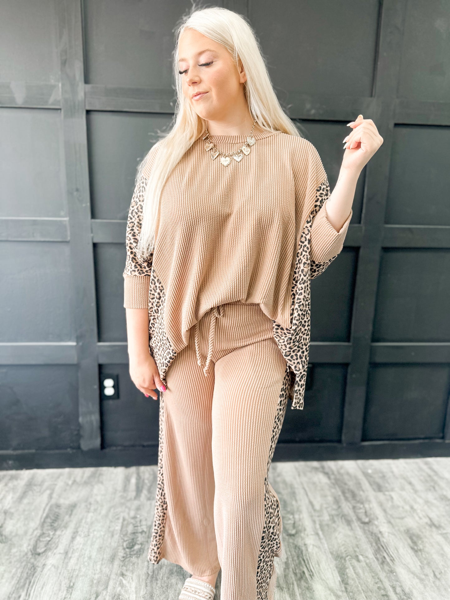 Luxe Leopard Ribbed Contrast {SET}