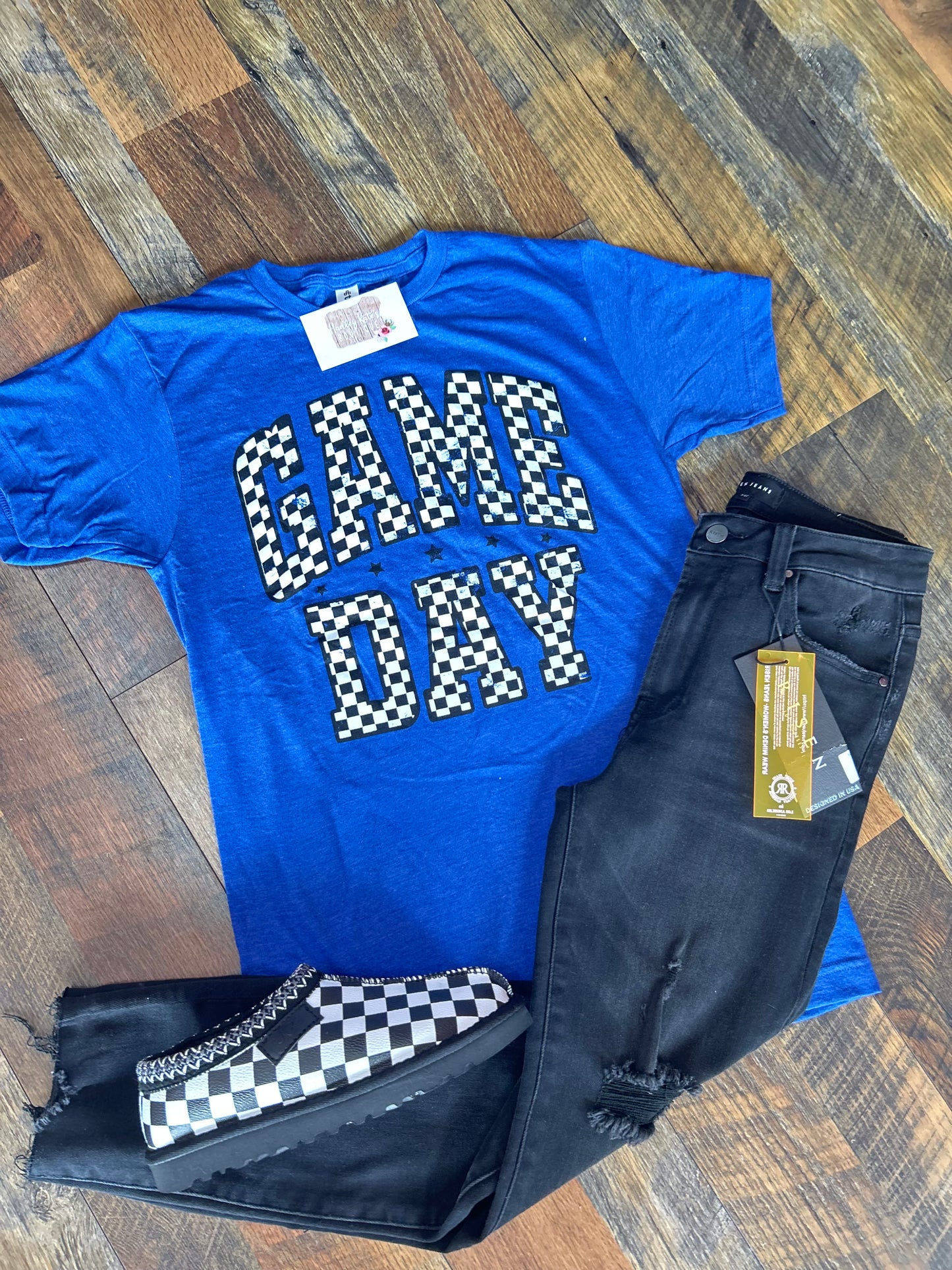 Royal Checker Gameday Tee