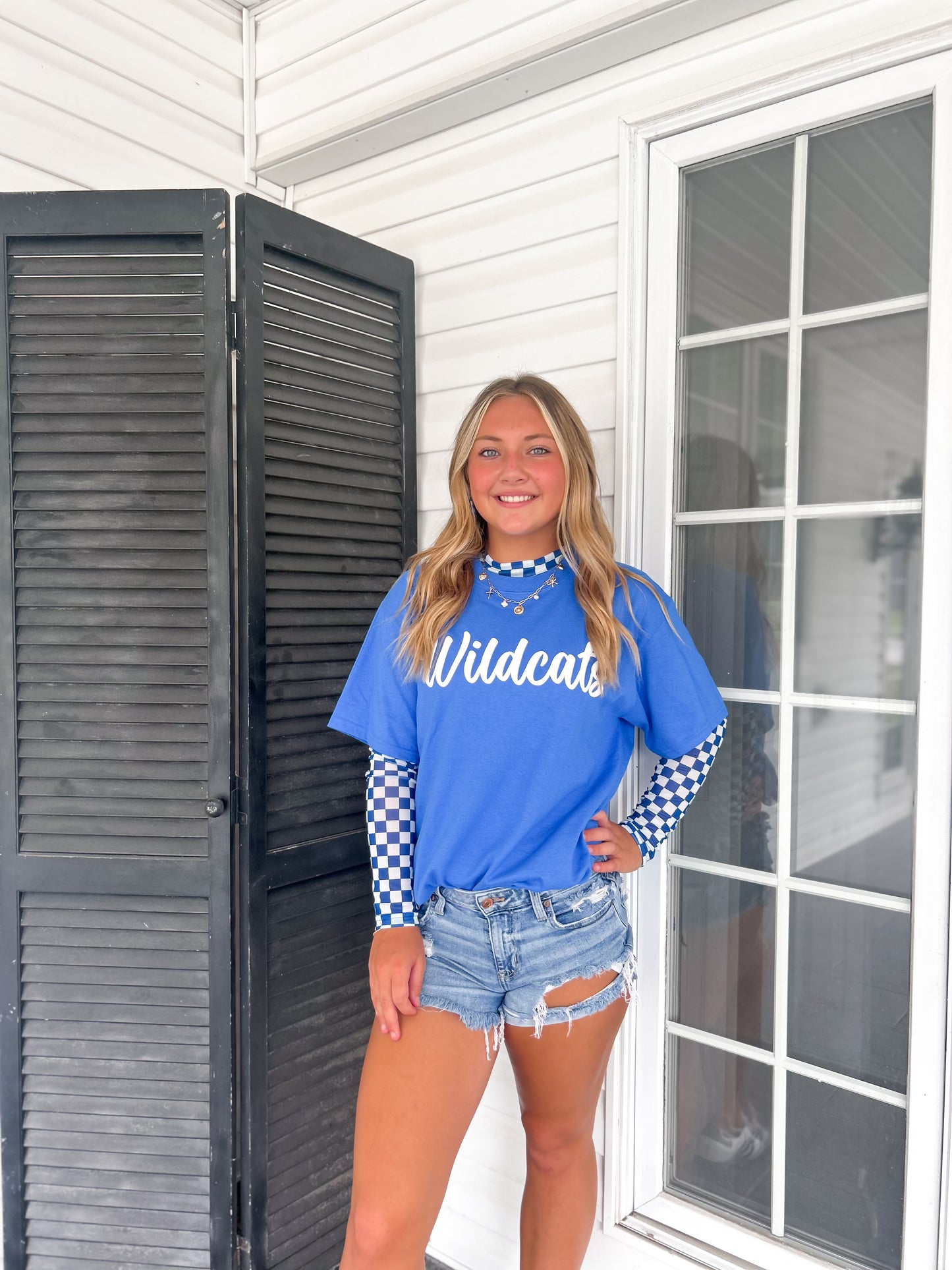 Wildcats White Cursive Puff Tee