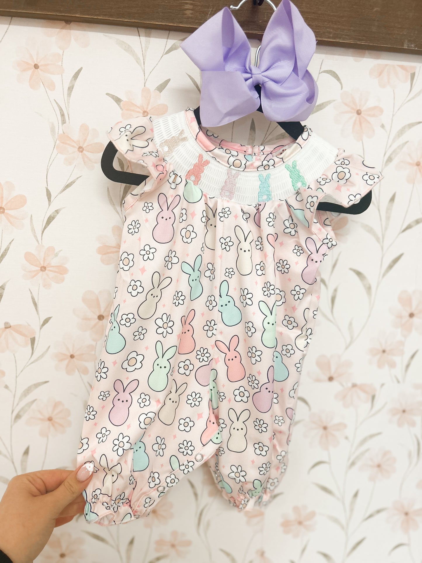 Daisy Peep Smocked Romper