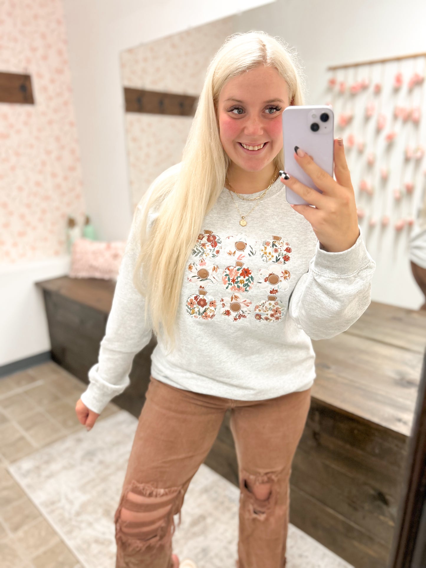 Groovy Fall Appliqué Crewneck