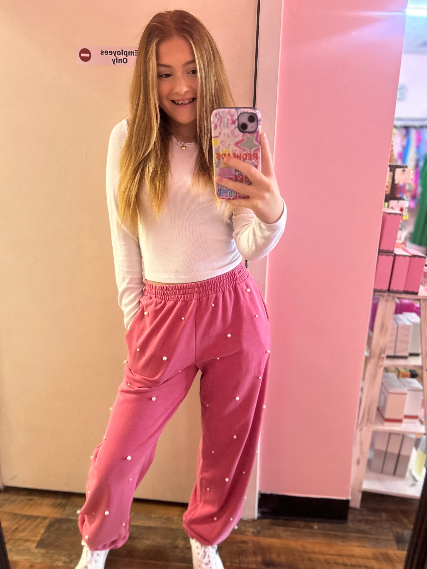 Pink Pearl Pocket Joggers