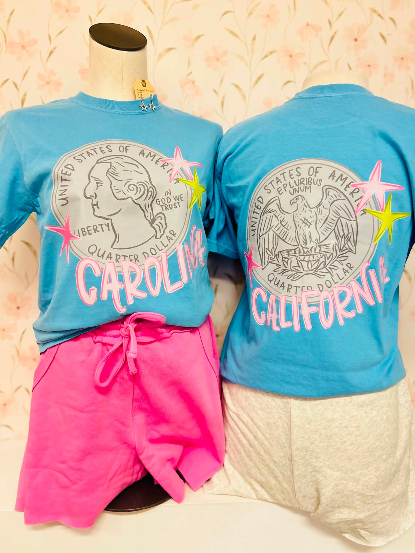 Doubled Sided Heads Carolina - Tails California Tee