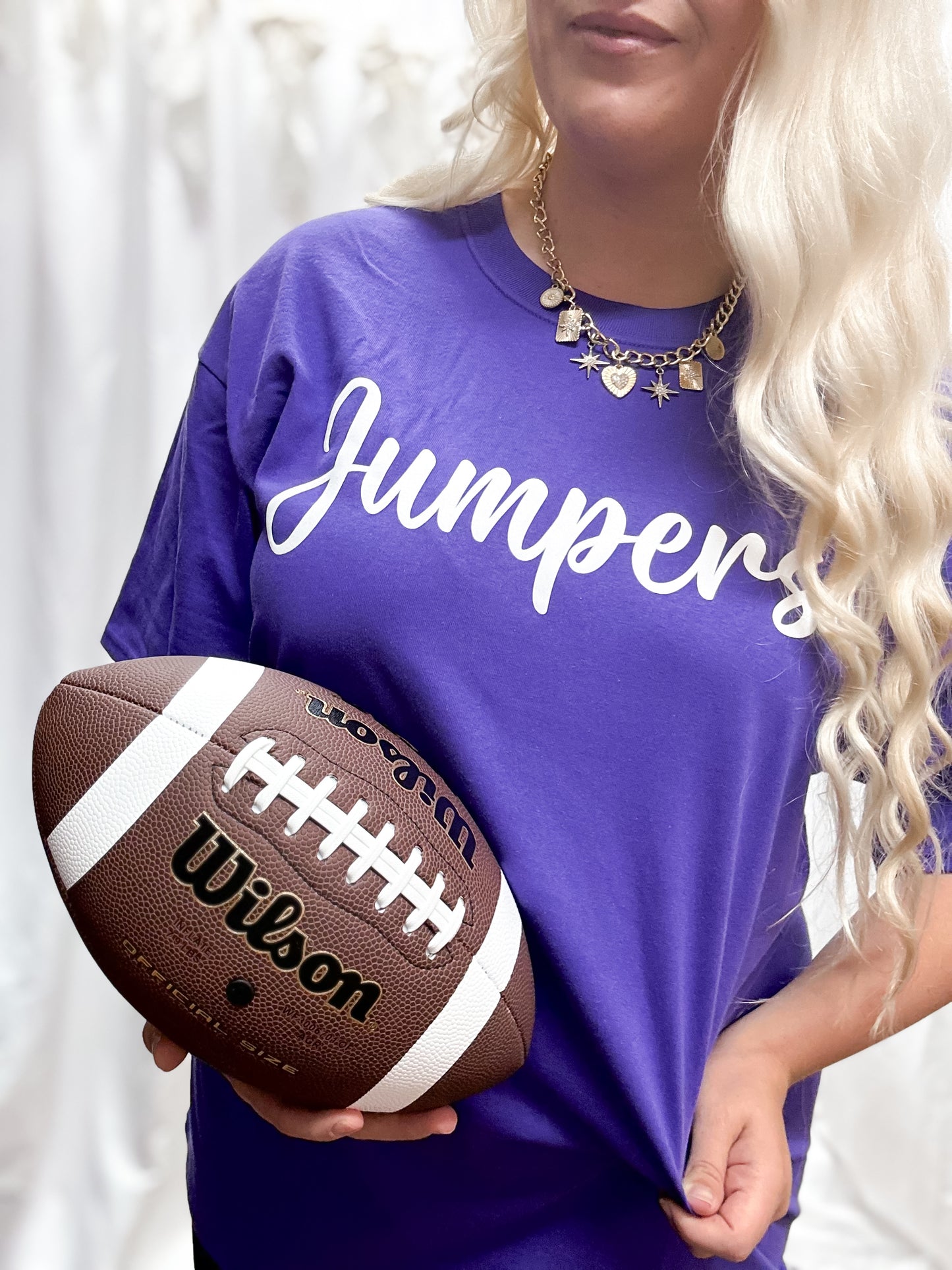 Jumpers White Cursive Puff
