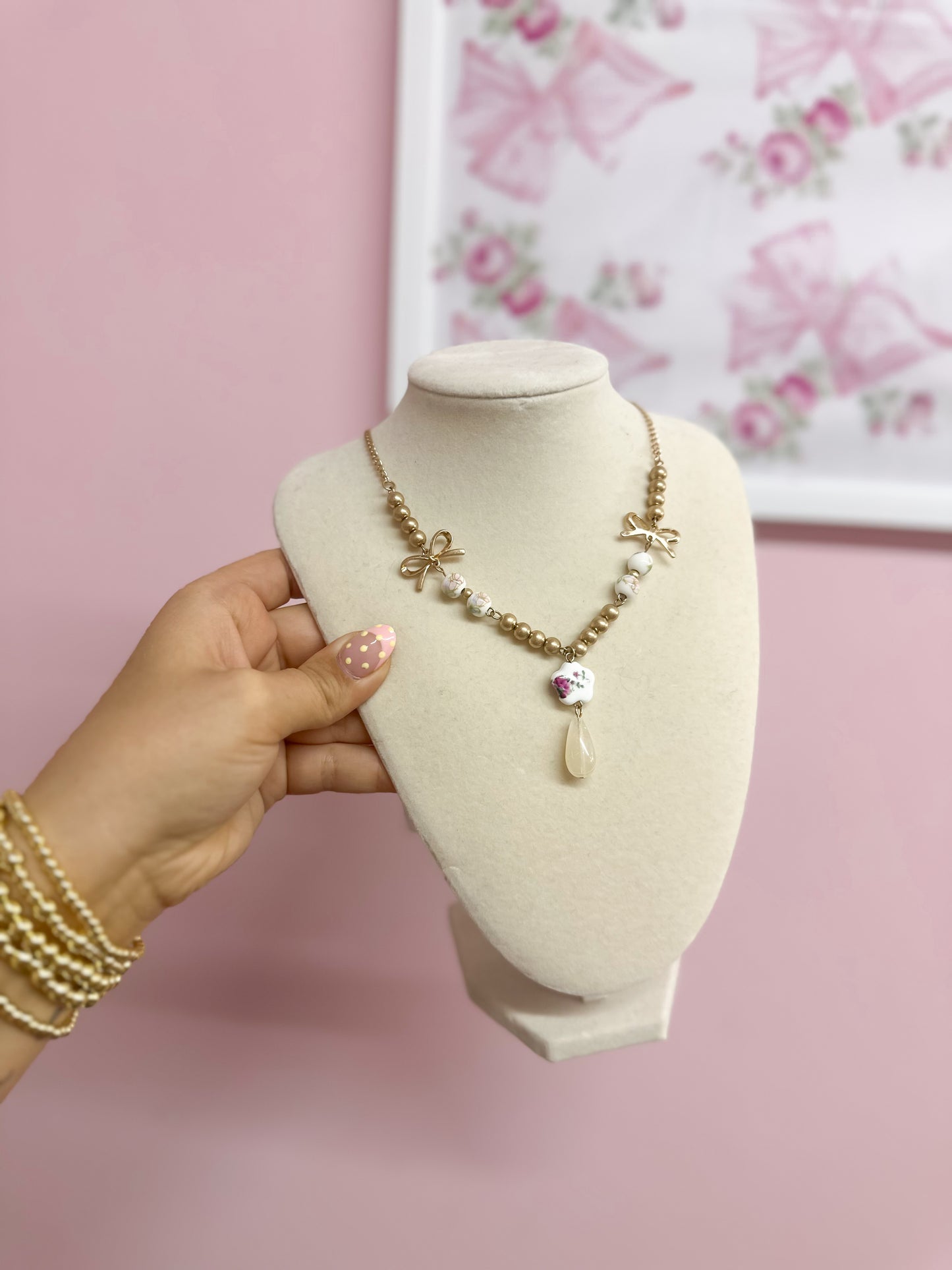Gold Floral Coquette Necklace