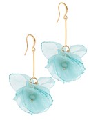 Blue Tulle Floral Earrings