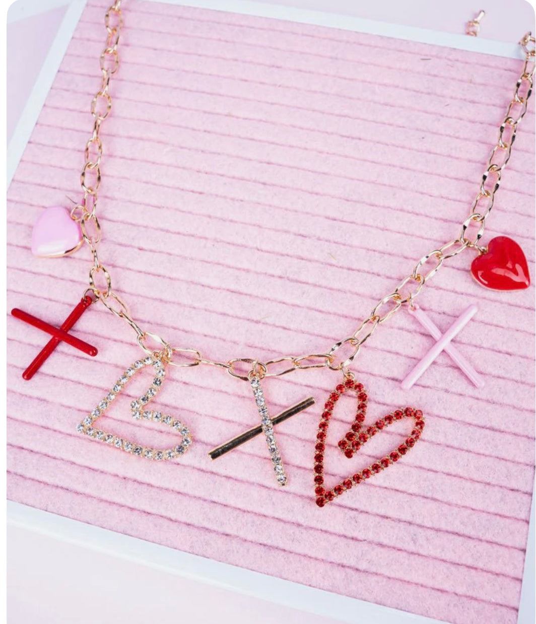 XO charm necklace