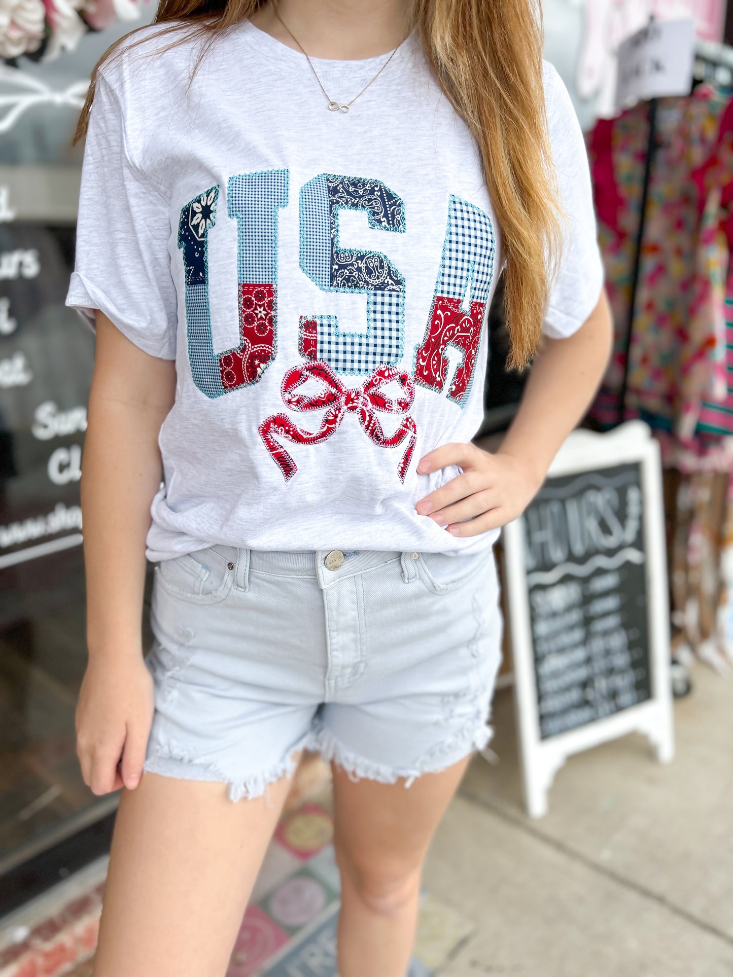 Risen Ice Blue Distressed Denim Shorts