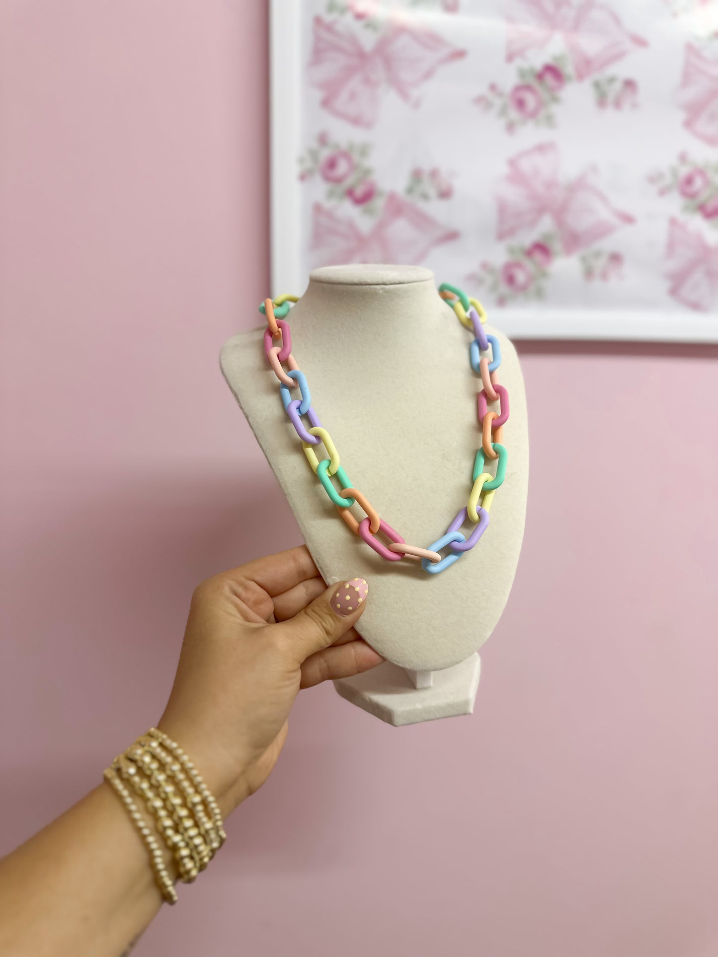 Rainbow Acrylic Chain Necklace