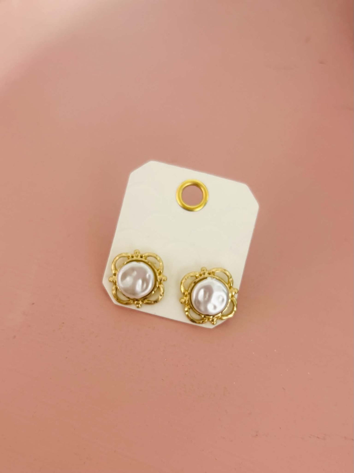 Gold Pearl Studs