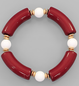 Maroon and White Bracelet
