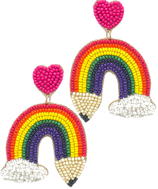 Pencil Rainbow Arch Earrings