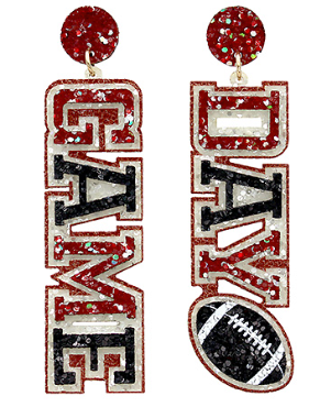 Maroon and Black Game Day Earrings