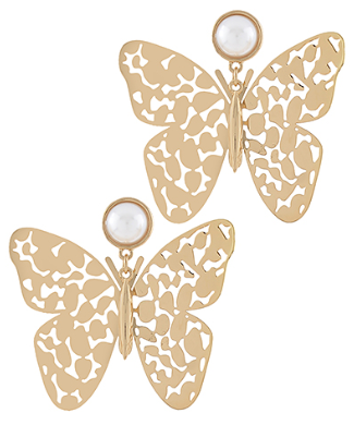 Gold Butterfly Dangles