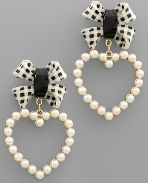 Gingham Pearl Hearts