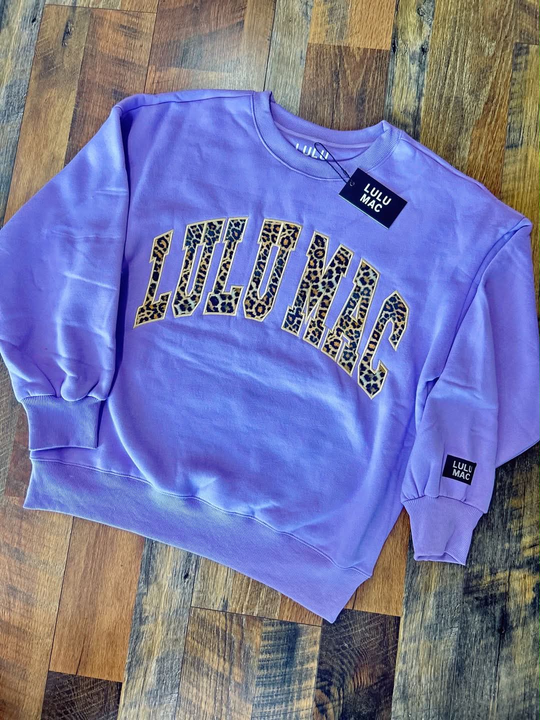 Lavender & Leopard Lulu Mac Crewneck