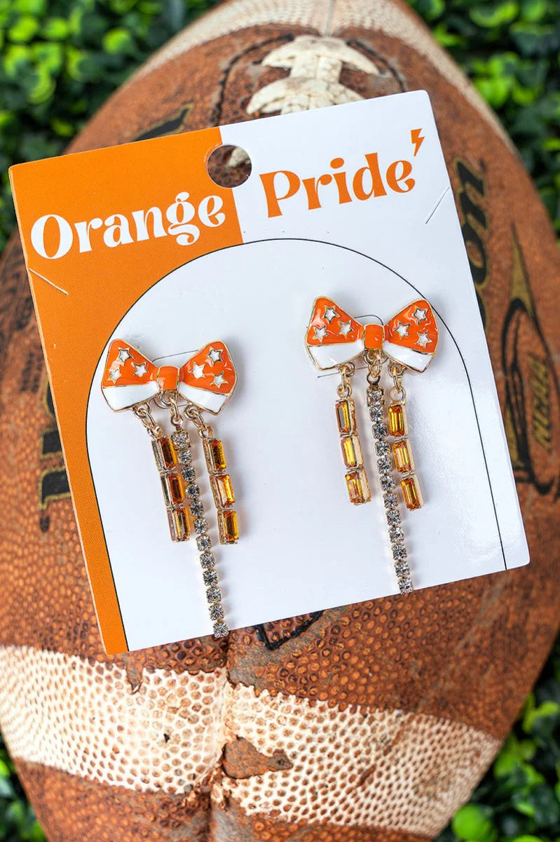 Orange Bow Spirit Earrings