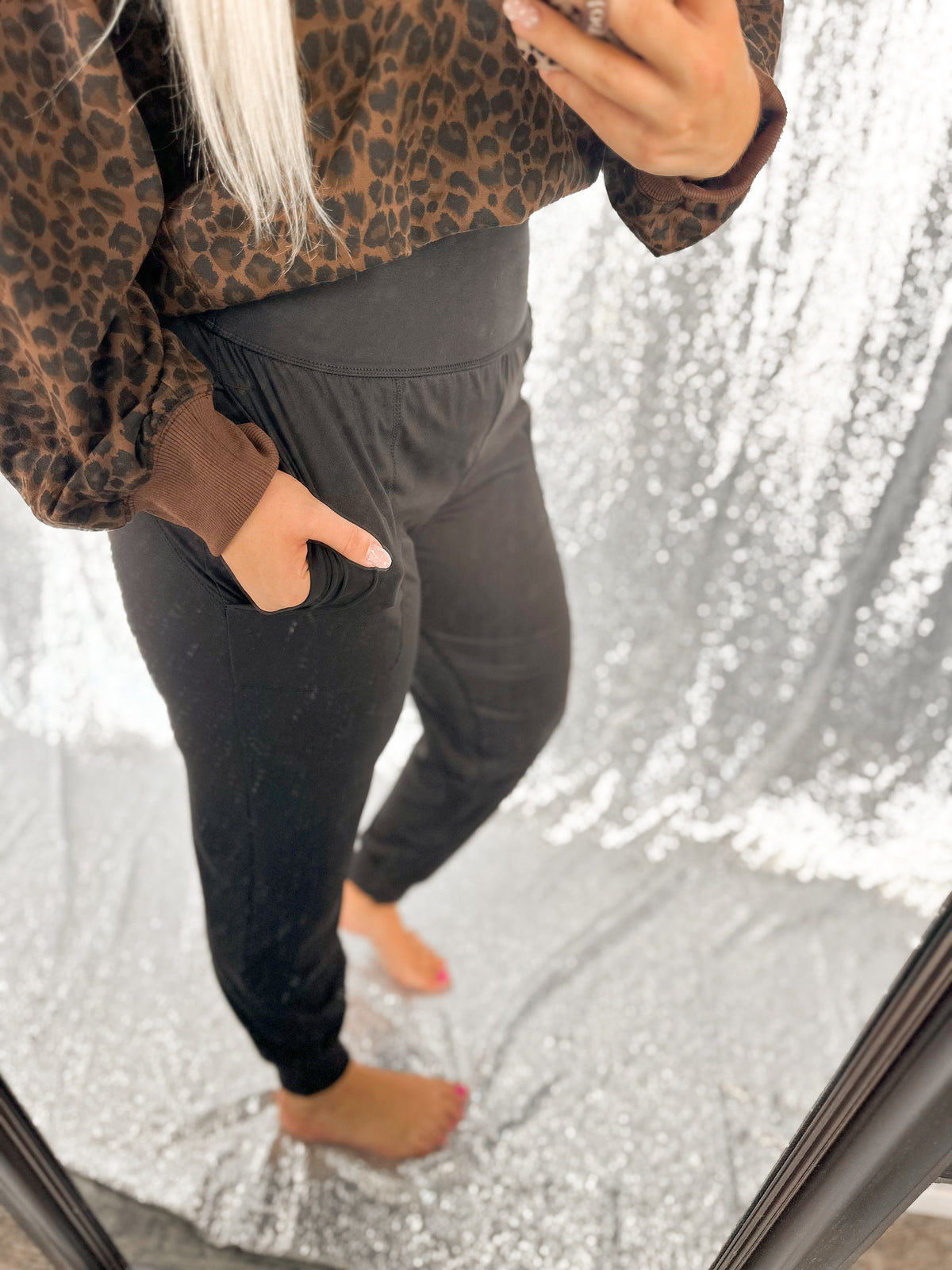 Black Buttery Soft Wide Waistband Joggers