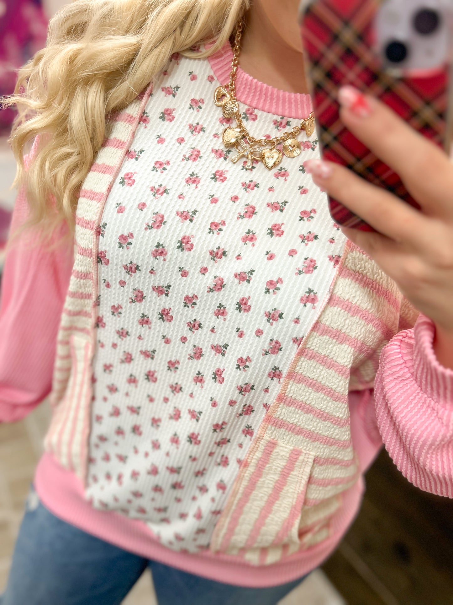 Patchwork Petals Pocket Top