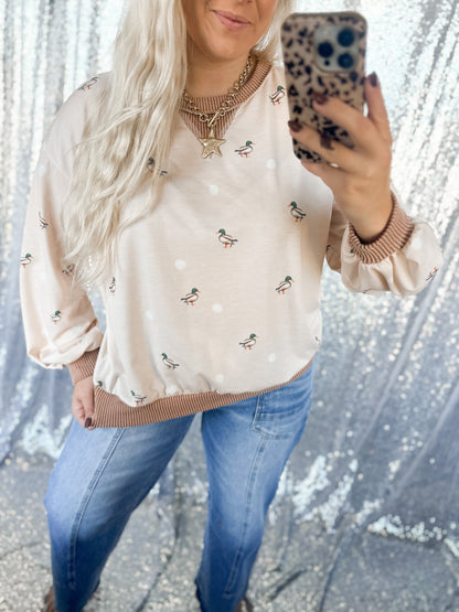 Mallard Polka Dot Top