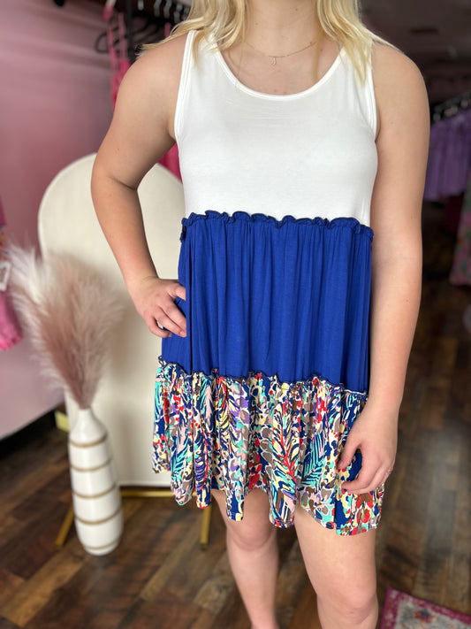 Floral Americana Tiered Dress